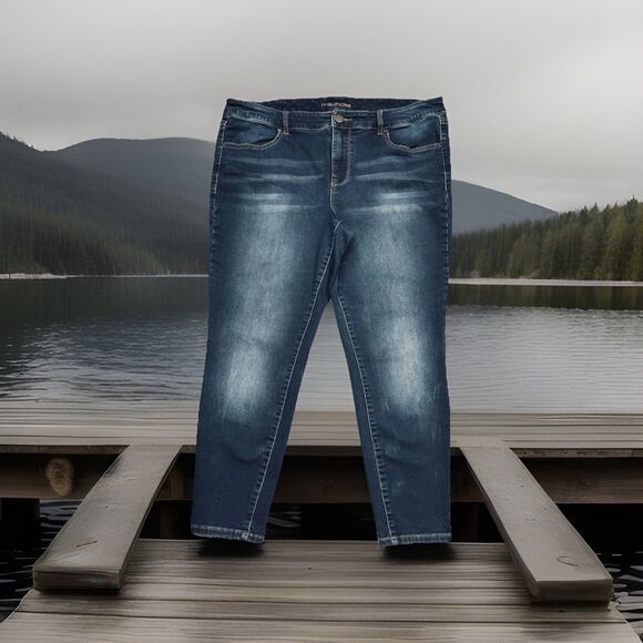 Maurices Ankle Skinny Joga Jeans Plus 18W Short (38x25.5) Blue Stretch Womens - Picture 1 of 8